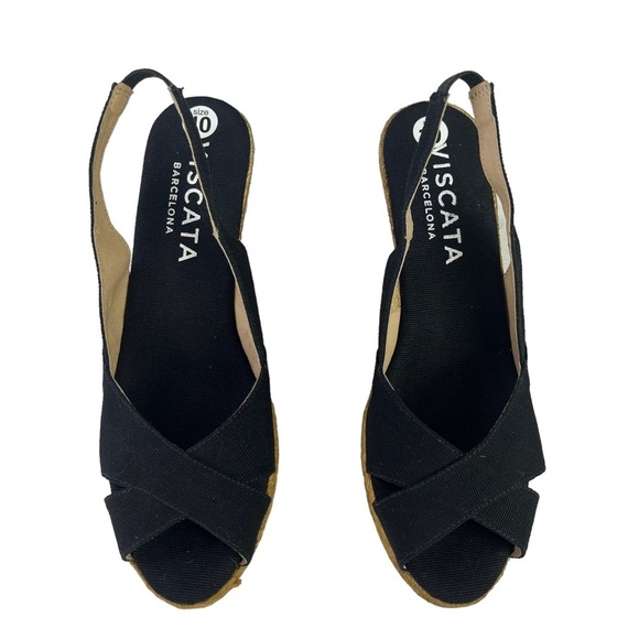 Viscata Calella Canvas Espadrille Platform Wedges‎ Sling Back Size EU41 US10 - Picture 4 of 11
